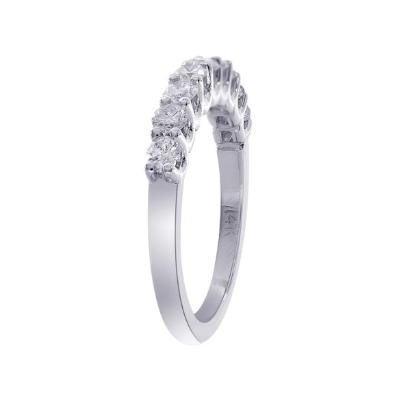 0.75 Ct. tw. Ladies 9 Stone Diamond Wedding Ring 14K Gold - Picture 5 of 6